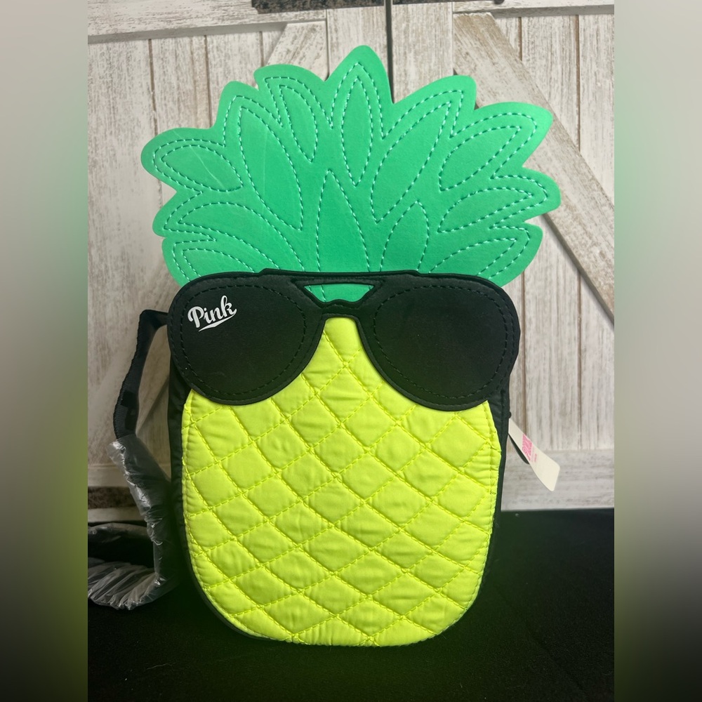 PINK Victoria's Secret Pineapple cooler Bag - Green, yellow and Black
